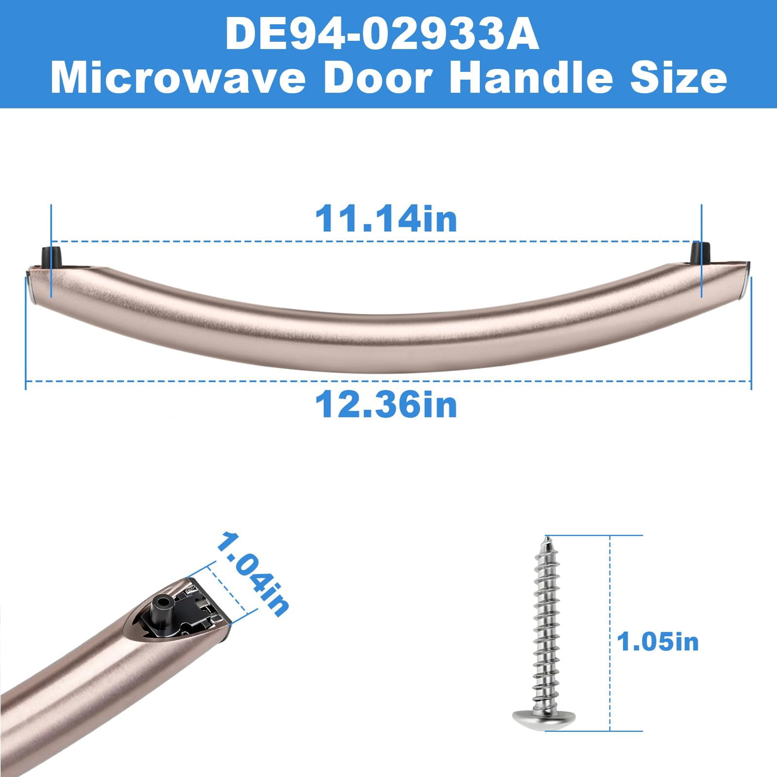Upgraded  DE94-02933A Microwave Door Handle Compatible with Samsung Microwaves Handle Replacement for DE64-02522A 2448710 AP5622966 PSP4239327 PS4239327