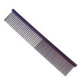 thumbnail image 2 of 2-pack, blue and purple, stainless steel pet hair combing brushes for dog and cat grooming, 2 of 2