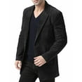 thumbnail image 3 of Black Suede Blazer Coat For Mens, 3 of 5