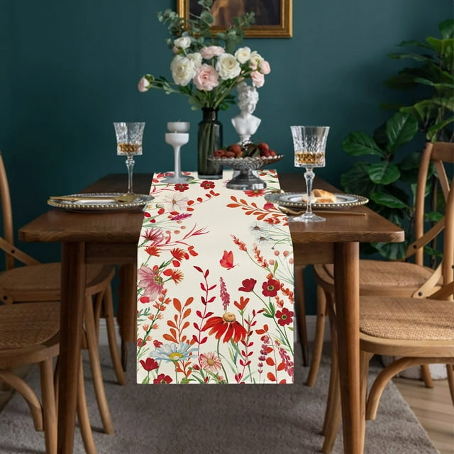 Camino de Mesa de San Valentín, Mantel Súper Suave para Catering, Bodas, Fiestas, Picnics y Decoración Del Hogar. 33 X 183 Cm (13 X 72 Pulgadas). Textura Romántica con Diseño de Corazones.