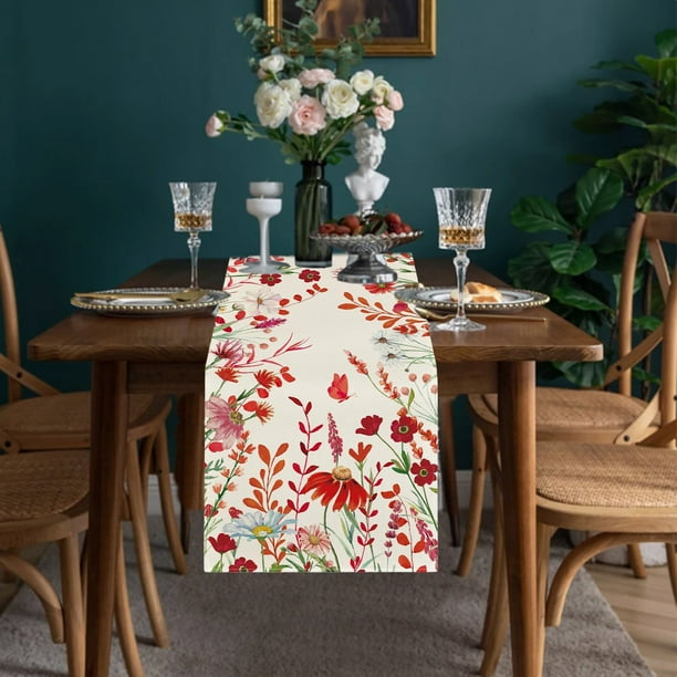 Valentine's Day Table Runner Super Soft Tablecloth For Catering Wedding Kitchen Party Holiday Picnic Home Decor 13x72 Inch Long Romantic Heart Art Texture