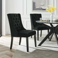 thumbnail image 3 of Modway Baronet 20" Tufted Velvet Dining Chairs in Black (Set of 2), 3 of 9