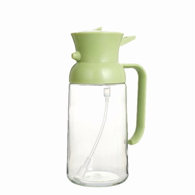 Botella de aceite de vidrio pulverizador en uno for el hogar, botella de aceite de doble propósito de 550ml, botella de aceite con pulverizador a presión, botella de condimento de gran capacidad