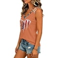 thumbnail image 5 of Women's 250th Anniversary USA V Neck Short Sleeve T Shirt, Casual Retro Letter Print Top with Patriotic Graphic, Lightweight Soft Tee for Independence Day Everyday Wear Saffron XXL, 5 of 5