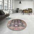 thumbnail image 4 of Ahgly Company Machine Washable Indoor Square Industrial Modern Silver Pink Area Rugs, 7' Square, 4 of 7