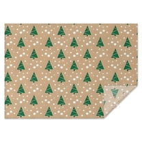 Brown Christmas Tree Pattern Rectangle Tablecloth 60"x84",Waterproof Polyester Rectangle Table Cloth, Wipeable Spillproof Polyester Tablecloth for Dining, Camping, Indoor and Outdoor