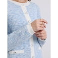 thumbnail image 4 of DARING DIVA Women's Casual Long Sleeve Knit Ribbed Cardigan Sweaters S Light Blue, 4 of 6