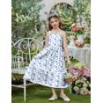 thumbnail image 4 of Arshiner Girls Spaghetti Strap Dress Tiered Cami Maxi Sundress with Pockets | Girls Summer Dresses for Kids 6-14 Years, 4 of 4