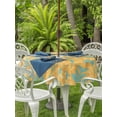 thumbnail image 4 of Outdoor Tablecloth with Umbrella Hole Zipper Fall Floral Round Tablecloth 54" Waterproof Outside Table Cloth Farmhouse Orange Flowers Leaves Ethnic Patio Table Cover Tablecloths for Picnic Party, 4 of 8