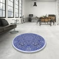 thumbnail image 4 of Ahgly Company Machine Washable Indoor Rectangle Transitional Blue Angel Blue Area Rugs, 8' x 10', 4 of 7