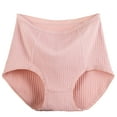 thumbnail image 2 of Jiaroswwei Women Underpants Solid Color Elastic High Waist Sweat Absorption Moisture Wicking Anti-septic Anti-leak Plus Size Cotton Women Briefs for Daily Wear, 2 of 8