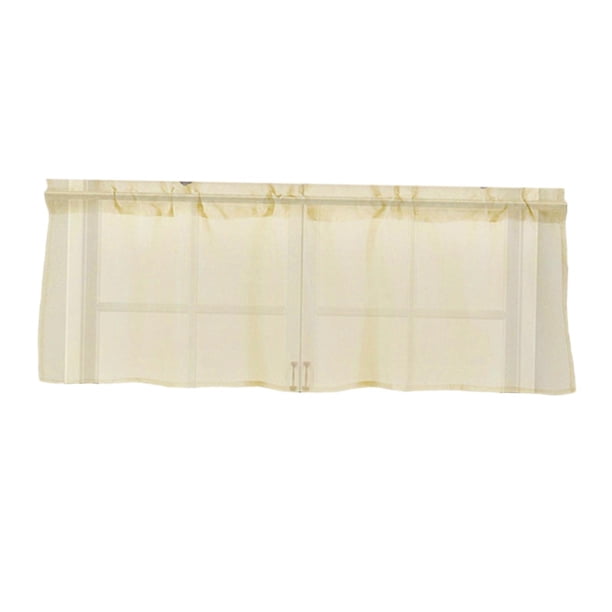 Cenefas translúcidas, bolsillos para varillas, accesorios para cortinas, cortinas de lino que filtran la luz Amarillo claro