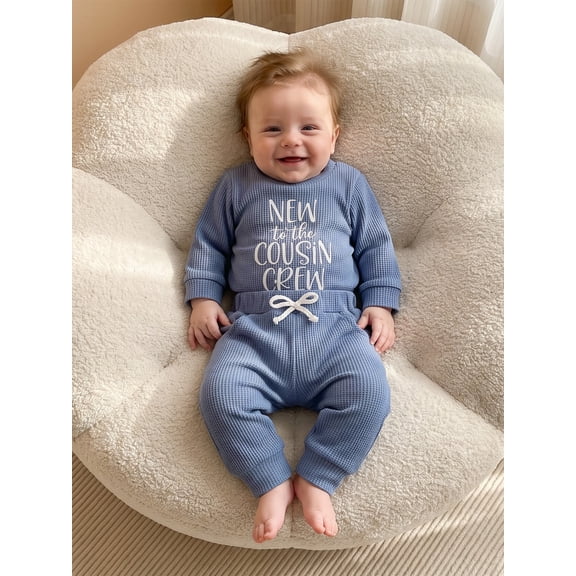 Baby Boy Fall Outfit Crew Neck Long Sleeve Romper and Pants