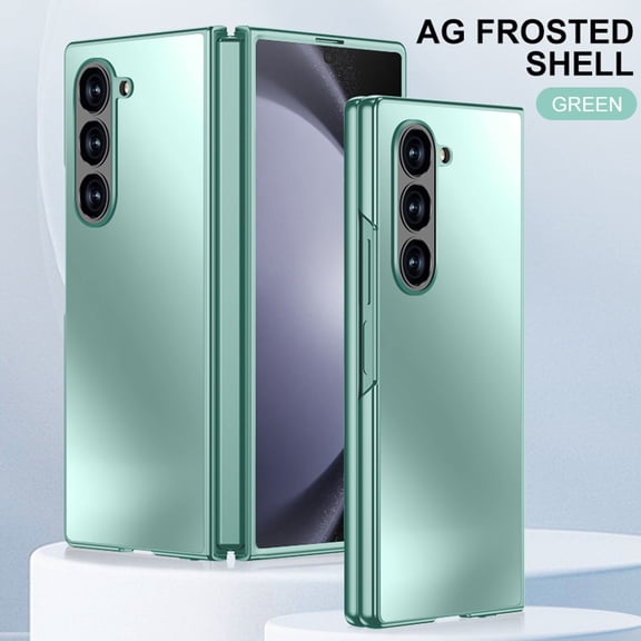 ELEHOLD for Samsung Galaxy Z Fold 5 Case, Rugged Electroplated Matte Acrylic Ultra-Thin Frosted Shock-Absorbent Protective Phone Case with Camera Protection for Samsung Galaxy Z Fold 5,Green