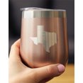 thumbnail image 3 of Texas State Map - Insulated Wine Tumbler with Sliding Lid - Texan Gifts - Rose Gold 12oz, 3 of 3