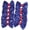 Blue (Red Center), variant on Set of 12 Pink Sequin Bows 5 Inches Large Glitter Bows Wholesale Bows, DIY Fabric Hair Bows - No Clips