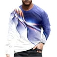 thumbnail image 2 of EQWLJWE T-Shirts for Men Men Long Sleeve Printing Round Neck Pullover T Shirt Blouse, 2 of 3