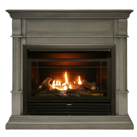 Duluth Forge Dual Fuel Ventless Gas Fireplace - 26,000 BTU, T-Stat Control, Slate Gray Finish, Model
