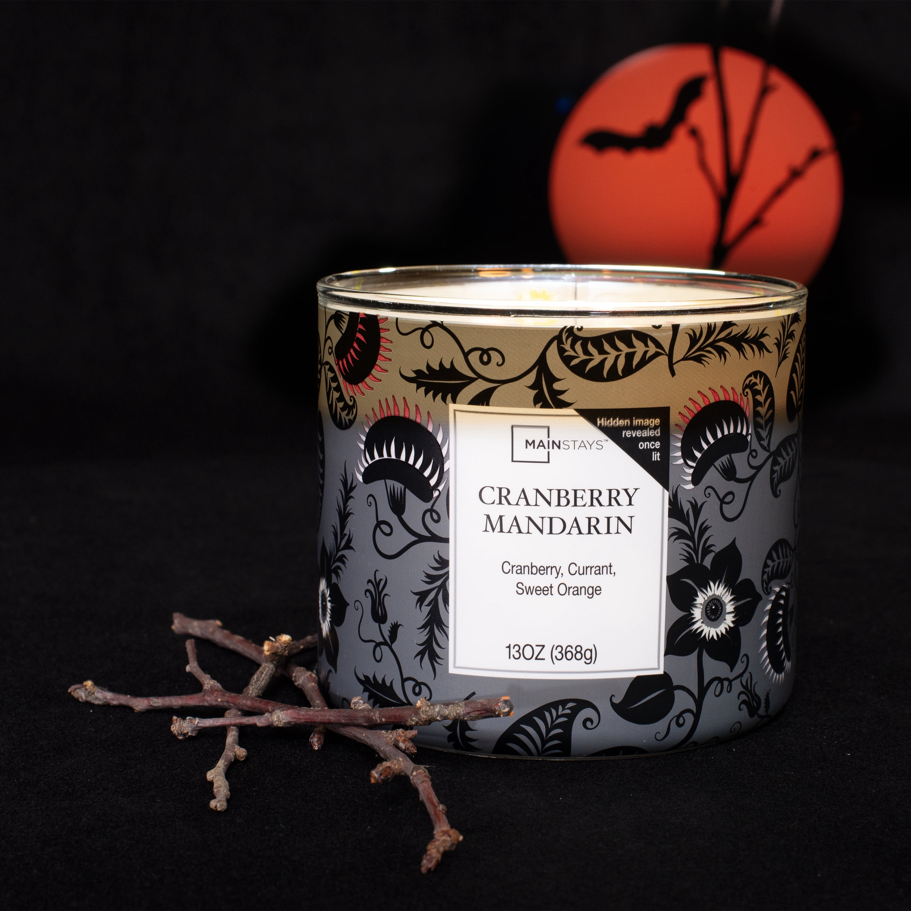 Mainstays Cranberry Mandarin Scented 3-Wick Jar Candle, 13.1 oz