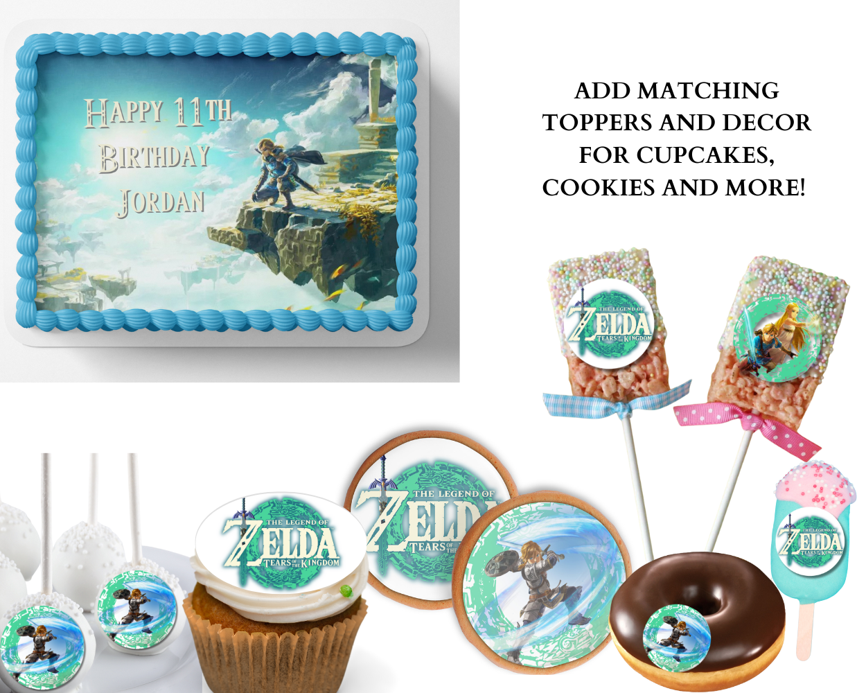 12 The Legend of Zelda Cupcake Toppers Link Game Food Picks Favor Party Kid