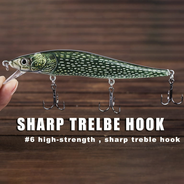 QISUO Sinking Minnow Fishing Lure - 12cm/13.3g Hard Bait With 3D Eyes For Bass & Predator Fish