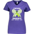 thumbnail image 3 of Inktastic Lymphoma Awareness Hope Support and Love Women's V-Neck T-Shirt, 3 of 5