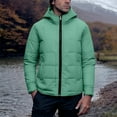 thumbnail image 2 of hlysgo Insulated Jackets for Men with Hood Warm Winter Zip up Quilted Puffer Jacket with Pockets Thermal Padded Coat Outdoor Outerwear Green S, 2 of 9