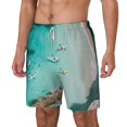 thumbnail image 2 of Uemuo Turquoise Beach Kayaking Pattern Mens Swim Trunks Quick Dry Board Shorts with Mesh Lining, Stretch Beach Shorts Quick Dry No-Chafing Board Shorts-3X-Large, 2 of 9