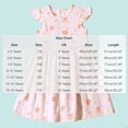 thumbnail image 3 of SGFCWSX Little Girls Dress Flutter Sleeve Floral Print Crew Neck Summer Casual A-Line Dress for Kids Pink Size 7, 3 of 5