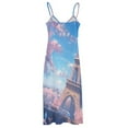 thumbnail image 5 of Blossoming Paris Eiffel Tower Design Sleeveless Dress Woman Fashion Long Dresses Women's Summer Suit Dress 2025, 5 of 7