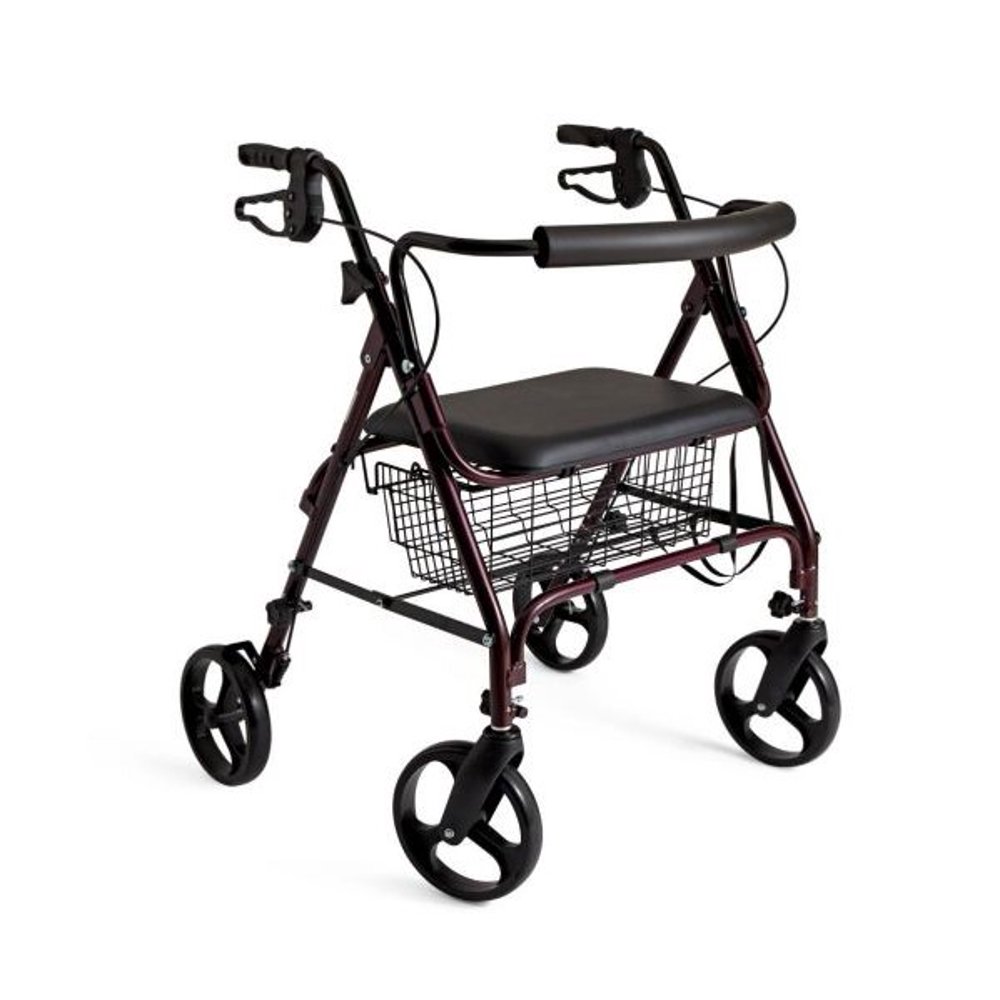 Medline Heavy Duty Extra Wide Rollator, Folding Rolling Walker, 8