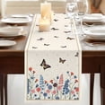 thumbnail image 3 of Table Runners 72 Inches Long Dress Scarves, Beige Spring Floral Butterfly Farmhouse Kitchen/Dining Table Runner, Coffee Tablerunners, Farmhouse Flowers Botanical 18x72 Inch, 3 of 9