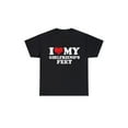thumbnail image 1 of Camiseta de algodón divertida "Amo los pies de mi novia" y "Amo a mi novia" - Camiseta informal unisex, 1 of 6