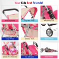 thumbnail image 3 of Double Stroller Fash n Kolor Twin Doll rosa y blanquecino, 3 of 7