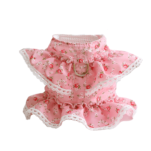 BESTSKY Dog 1Pcs Harness Medium Sized Dog, Small Dog Harness with Floral Design, Puppy Harness with Adjustable Fit, Includes Matching Leash