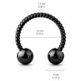 thumbnail image 4 of Horseshoe Septum Cartilage Lip Twisted Rope Surgical Steel 16ga 14ga, 4 of 12