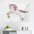 thumbnail image 1 of Pony Tapestry, Simplistic Little Horse with Blonde Tail and Mane Childish Graphic, Fabric Wall Hanging Decor for Bedroom Living Room Dorm, 2 Sizes, Pale Yellow Grey Yellow, by Ambesonne, 1 of 1