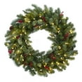 thumbnail image 6 of Nearly Natural 30in. Lighted Pine Wreath with Berries & Pinecones, 6 of 6