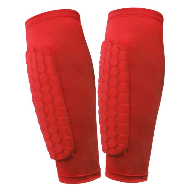 Espinilla Con Almohadillas Panal Guardias Livianas para Adultos (s) Rojo