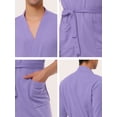 thumbnail image 5 of INSPIRE CHIC Men's Waffle Spa Robe Solid Color Sleepwear Long Sleeves Bathrobe XS Purple, 5 of 5