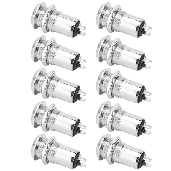 Interrupteur à clé baril 10 pièces interrupteur à clé baril métal ONOFF serrure électrique en acier inoxydable avec écrou à clé 12mm AC DC220V(b)
