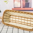 thumbnail image 4 of EeaseMX 1 cesta rectangular de ratán sintético tejido, cesta de plástico para cocina y hogar (blanco chocolate, 28 x 11 x 7 cm), 4 of 8