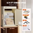 thumbnail image 3 of VEVOR Through The Wall Drop Box, Heavy Duty Steel Through the Wall Mailbox with 2.8-7.9" 13" Combination Lock, 12.5x6.3x16.9" Mail Drop Box, Beige, 3 of 9