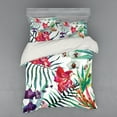 thumbnail image 2 of Ambesonne Colorful Bedding Set 3 Pcs, Tropical Orchids, Twin XL, Multicolor, 2 of 3