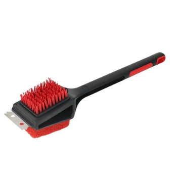 Expert Grill Grill Brush, Soft Grip 3-in-1 Nylon Barbecue Cleaning Brush