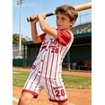 thumbnail image 6 of Fdqin Boys Shorts Sets 6Pcs Quick Drying Baseball Short Sleeve T-Shirt and Sports Shorts Summer Outfits for Kids Red Yellow Black 5-6 Years, 6 of 10