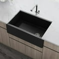 thumbnail image 2 of Ruvati 30-inch Matte Black Fireclay Offset Drain Kitchen Sink Single Bowl, 2 of 10