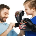 thumbnail image 1 of Gant de Boxe en Cuir Gant de Protection Kickboxing Enfants Entraînement de Frappe Sanda Fournitures Sportives, Noir, 1 of 9