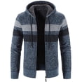 thumbnail image 4 of OGLCCG Men's Full Zip Fleece Sweater Jacket 2023 Fall Winter Knitted Thick Warm Sherpa Lined Long Sleeve Coat Casual Stand Collar Outerwear, 4 of 5