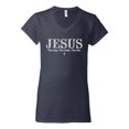 thumbnail image 2 of Wild Bobby Jesus the Way. The Truth. The Life Inspirational/Christian Women Standard V-Neck Tee, Navy, Small, 2 of 5